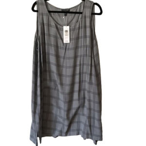 EILEEN Fisher Woman silk plaid sleeveless dress / tunic.  Size 3X. Plus …
